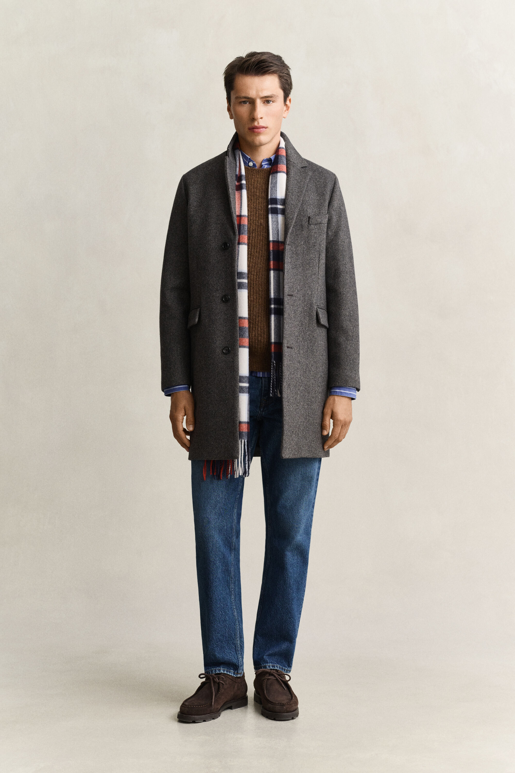 Cappotto in lana bicolore