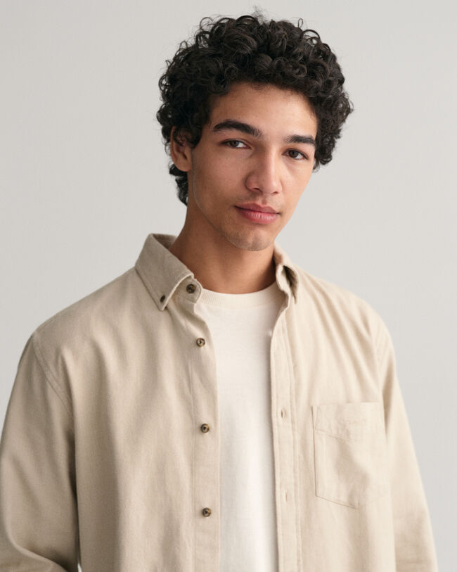 Camicia in flanella con motivo a spina di pesce regular fit