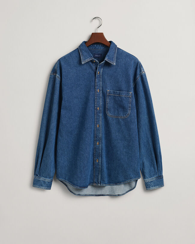 Camicia in twill di denim oversize