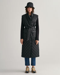 Piumino smanicato trapuntato lungo