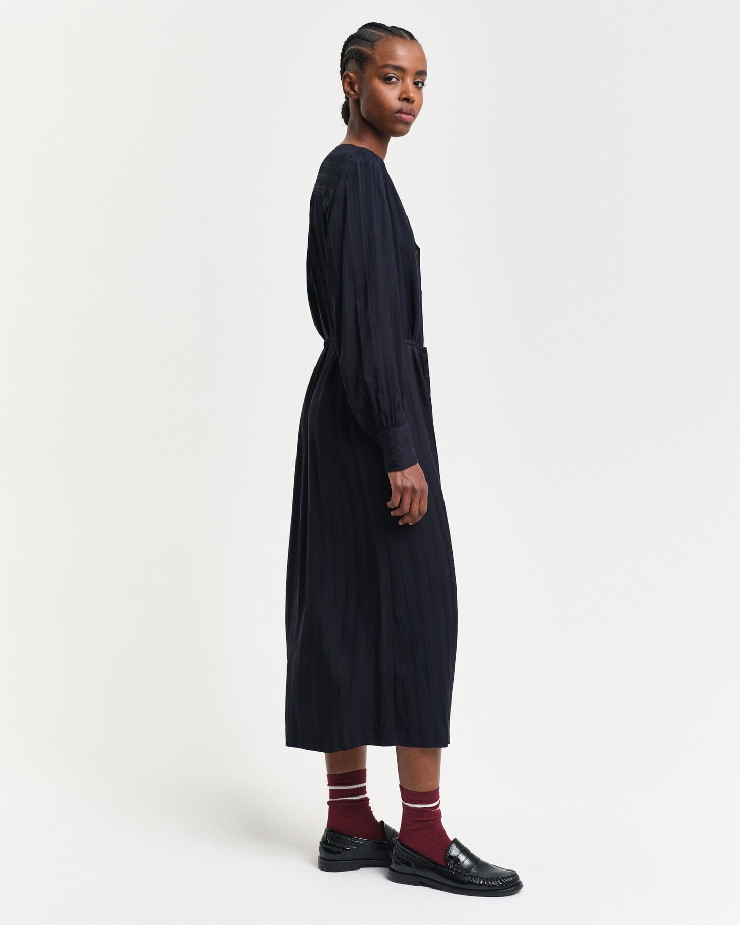 Abito chemisier in raso a righe