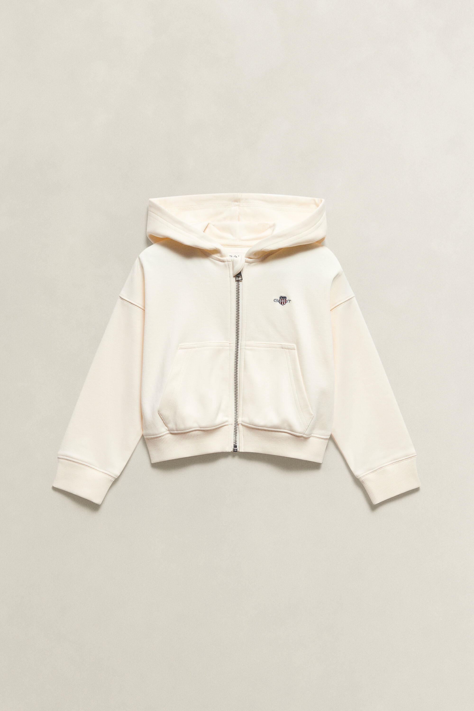 Felpa corta con cappuccio e zip Shield Girls
