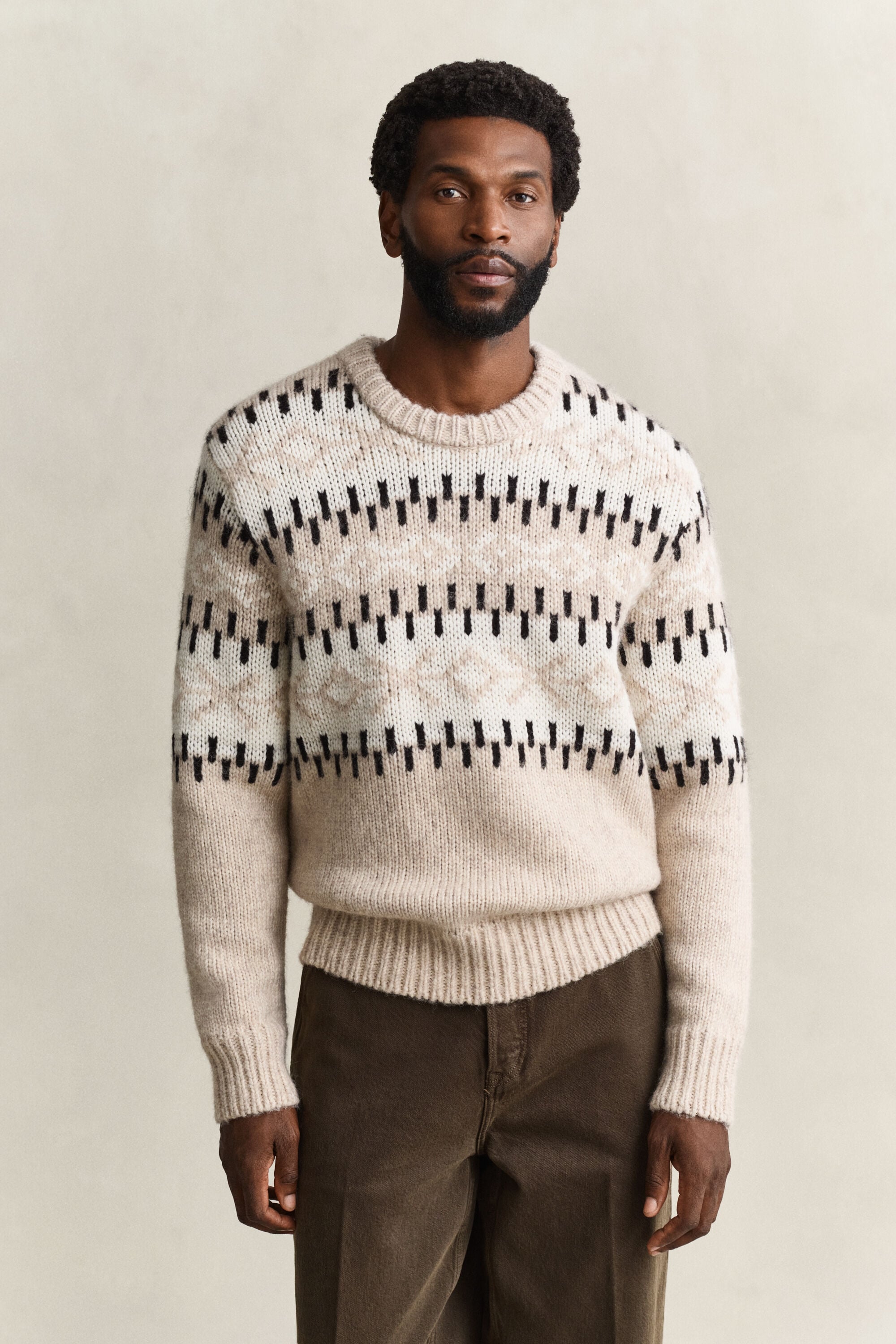 Maglia jacquard in misto lana d’alpaca