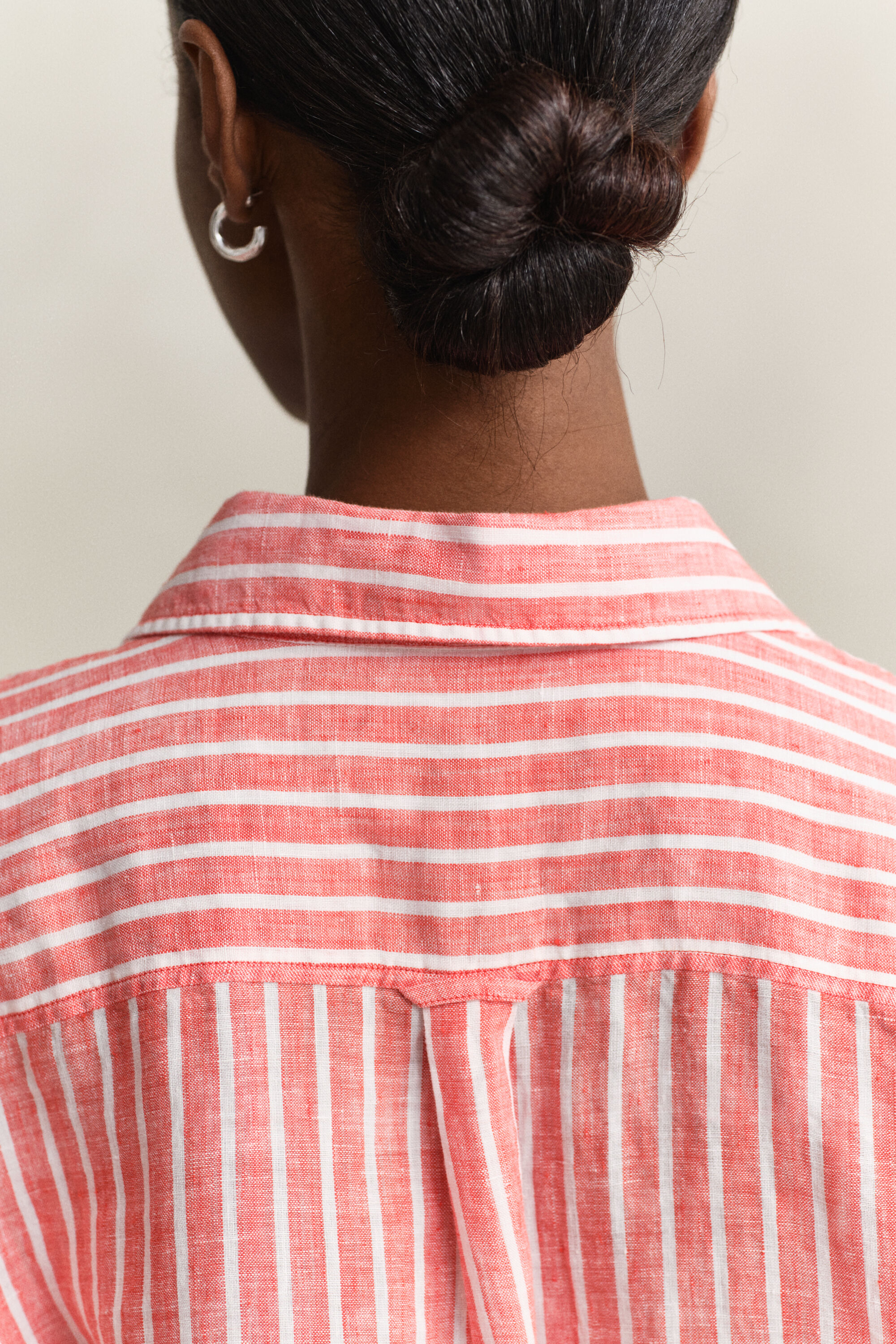 Camicia di lino a righe relaxed fit