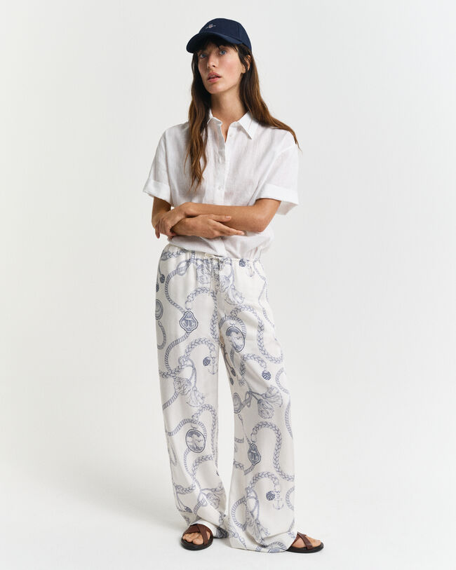 Pantaloni con coulisse stampa Sailing relaxed fit