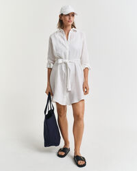 Abito chemisier in lino con cintura