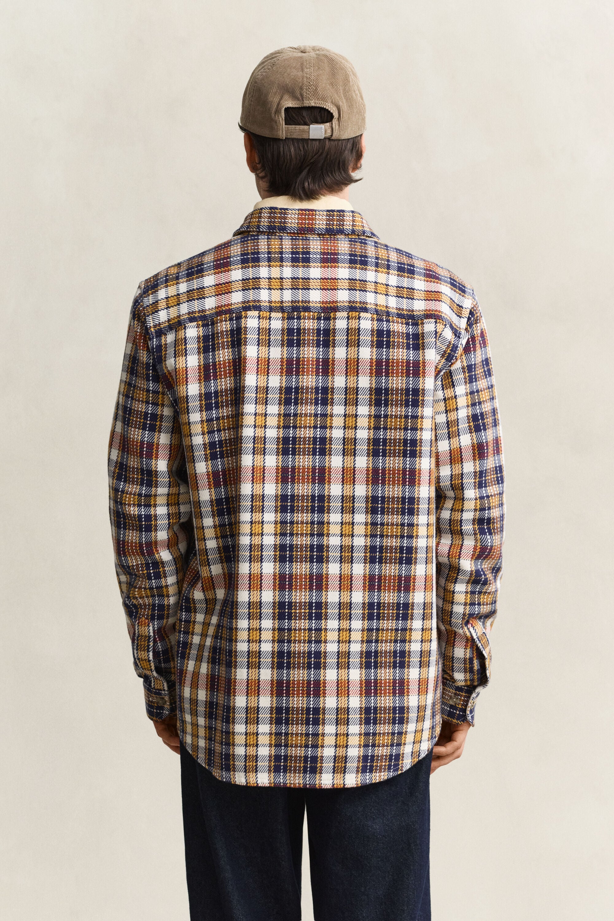Camicia giacca a quadri in twill