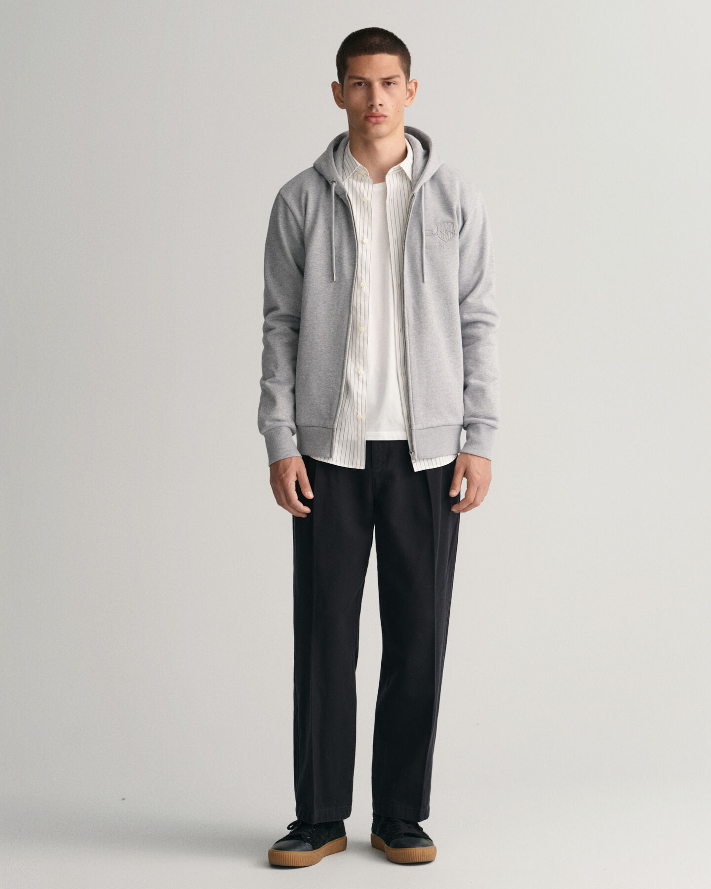 Felpa con zip e cappuccio Tonal Shield