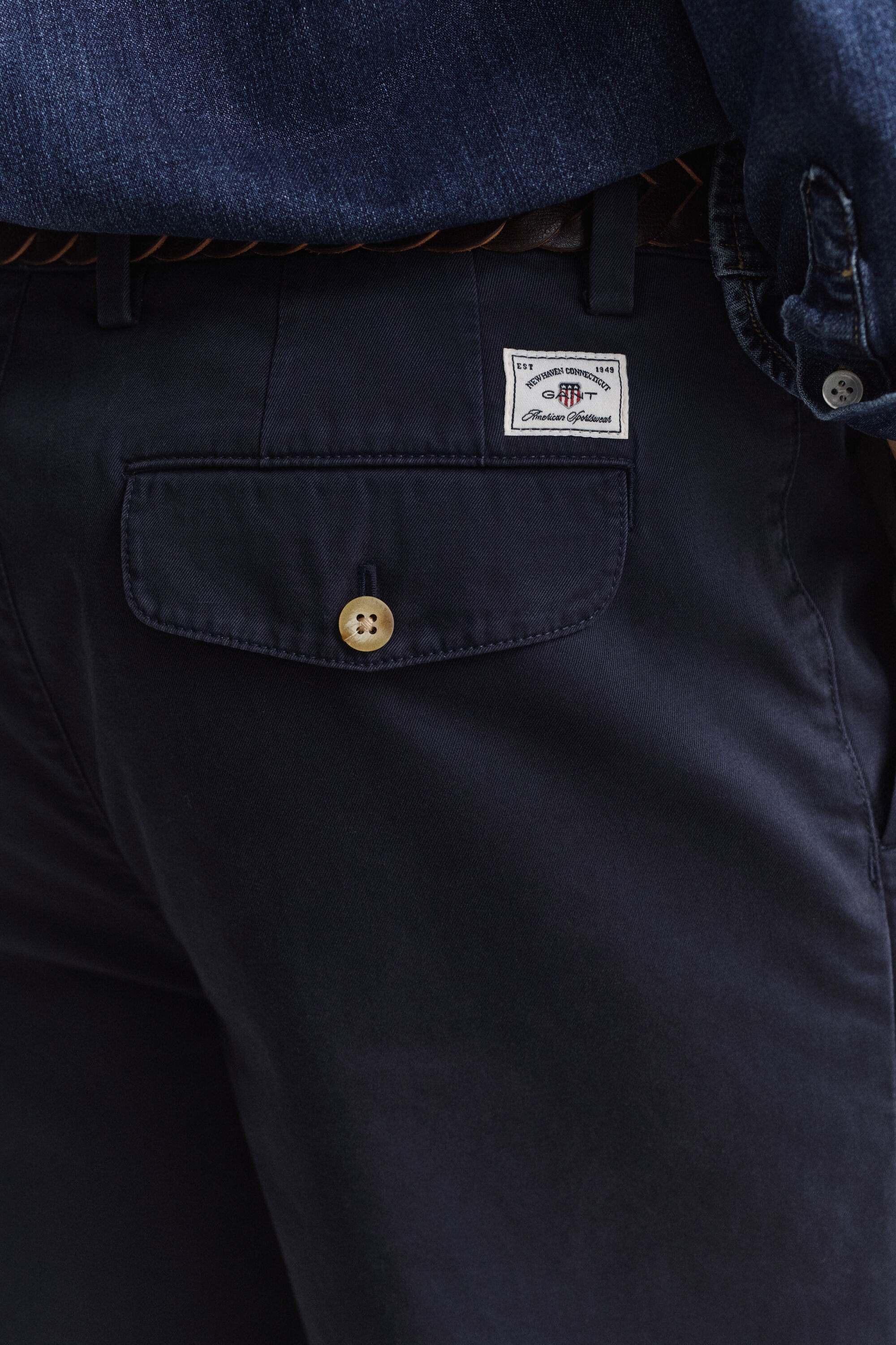 Pantaloni chino in twill di cotone