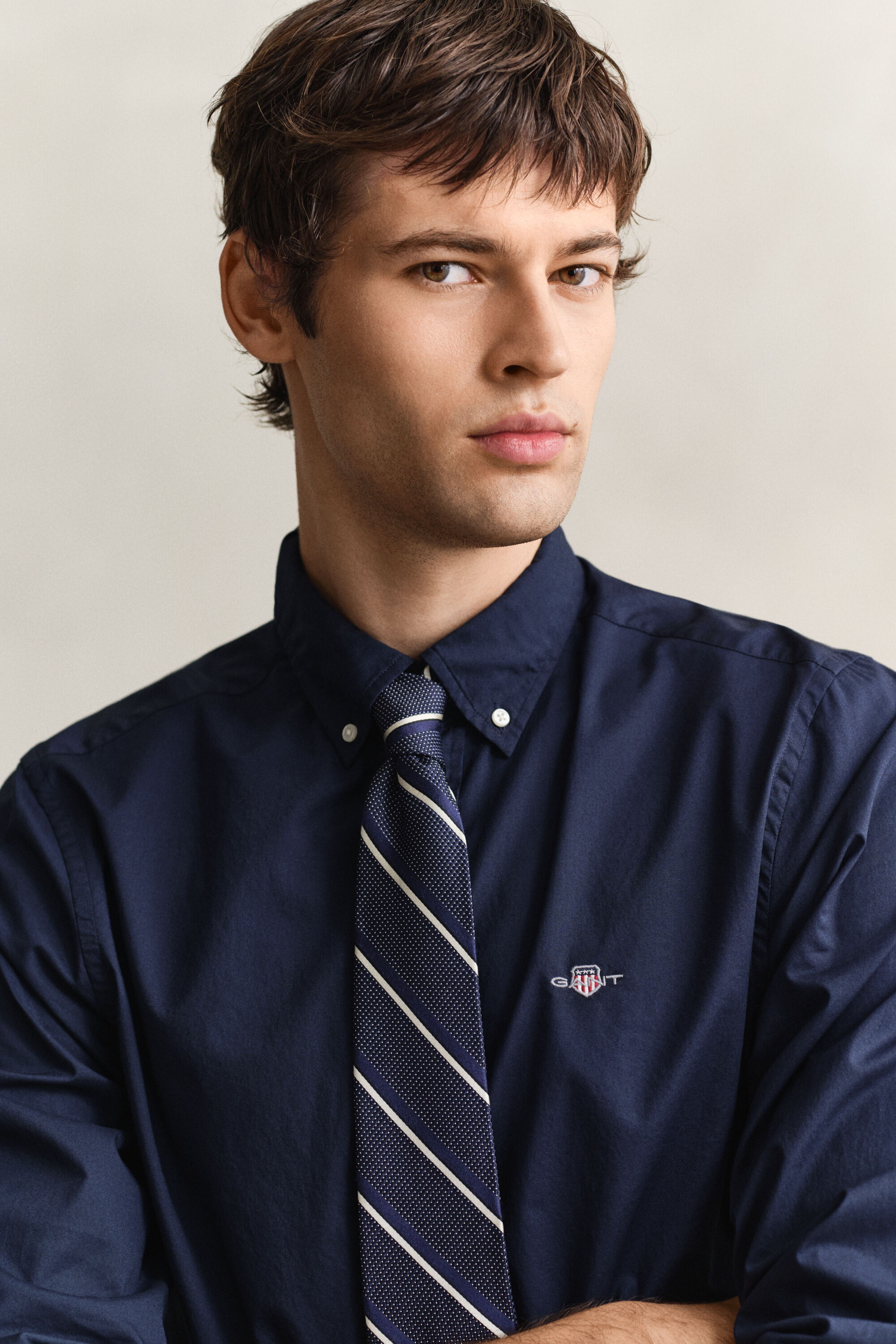 Camicia classica in popeline slim fit