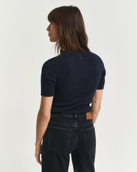 Maglia a trecce in cotone elasticizzato