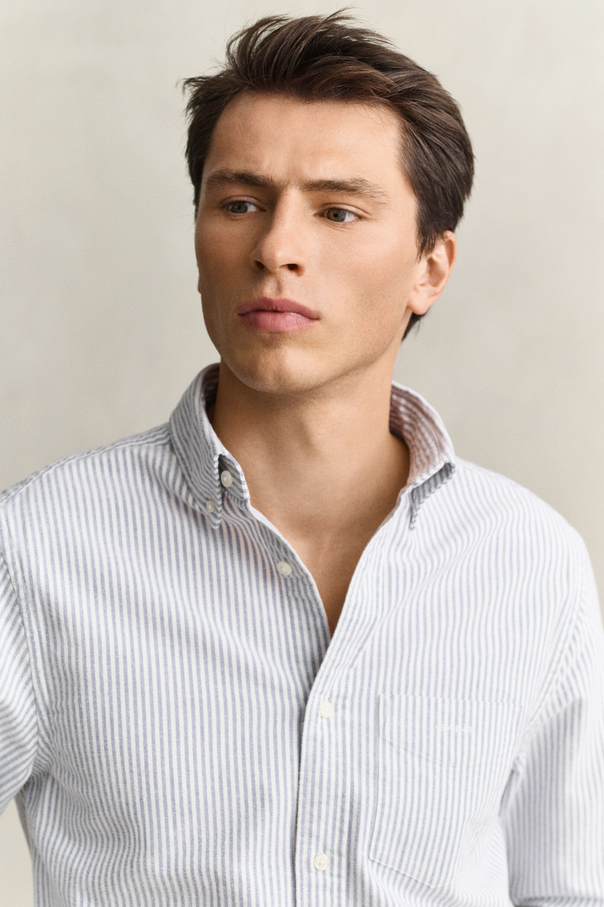 Camicia Oxford spazzolata a righe