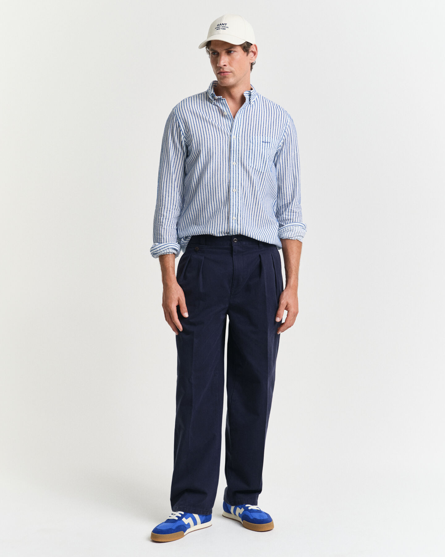 Camicia a righe testurizzata regular fit