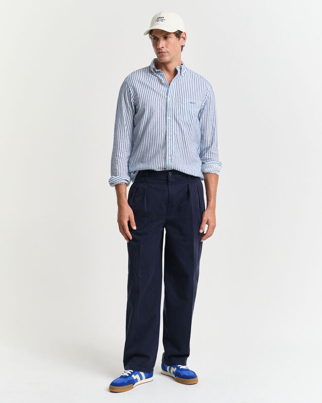 Camicia a righe testurizzata regular fit