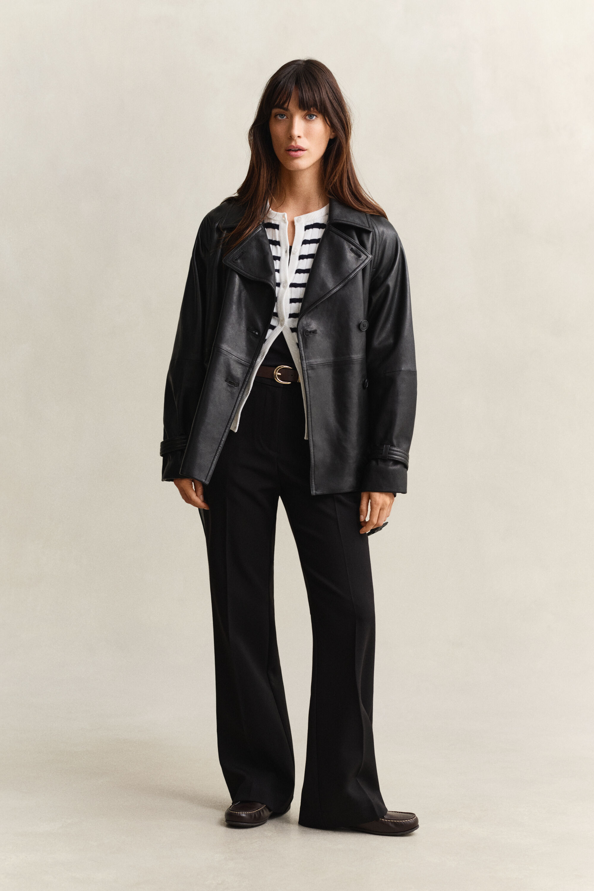 Cardigan a righe a trecce