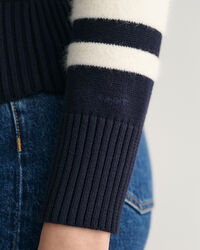 Maglia girocollo a righe larghe