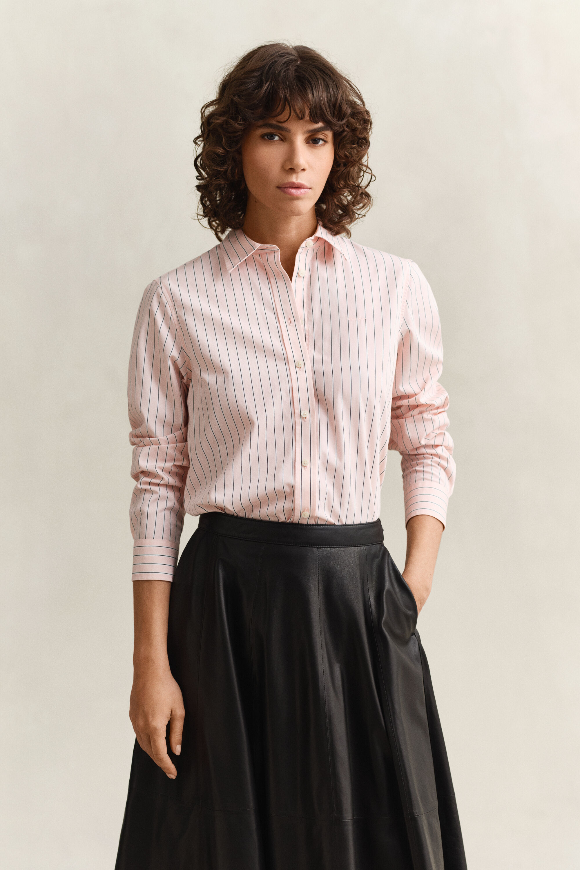 Camicia classica in popeline a righe regular fit