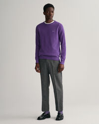 Pantaloni con motivo a spina di pesce stretti in fondo