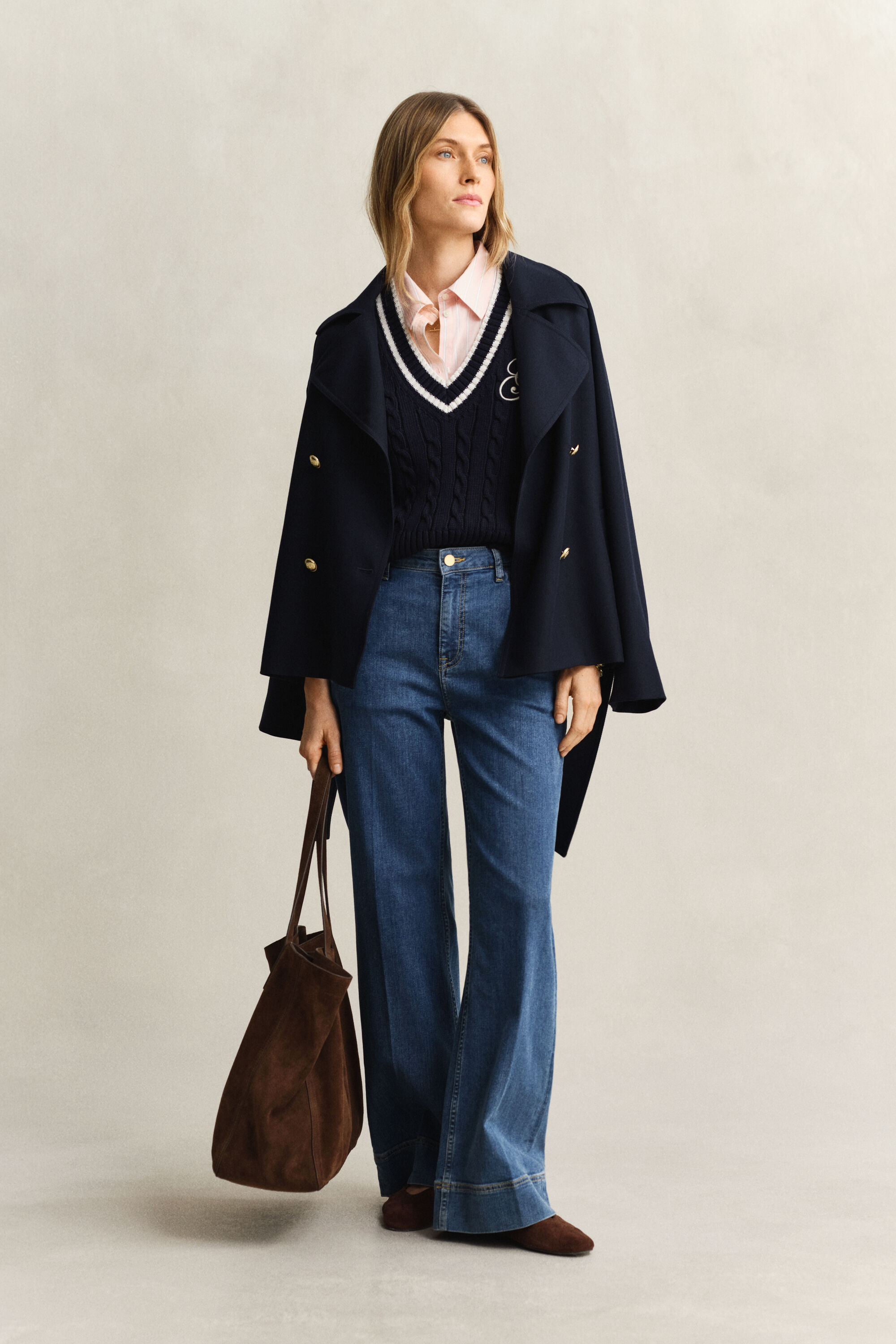 Smanicato in maglia a trecce in cotone