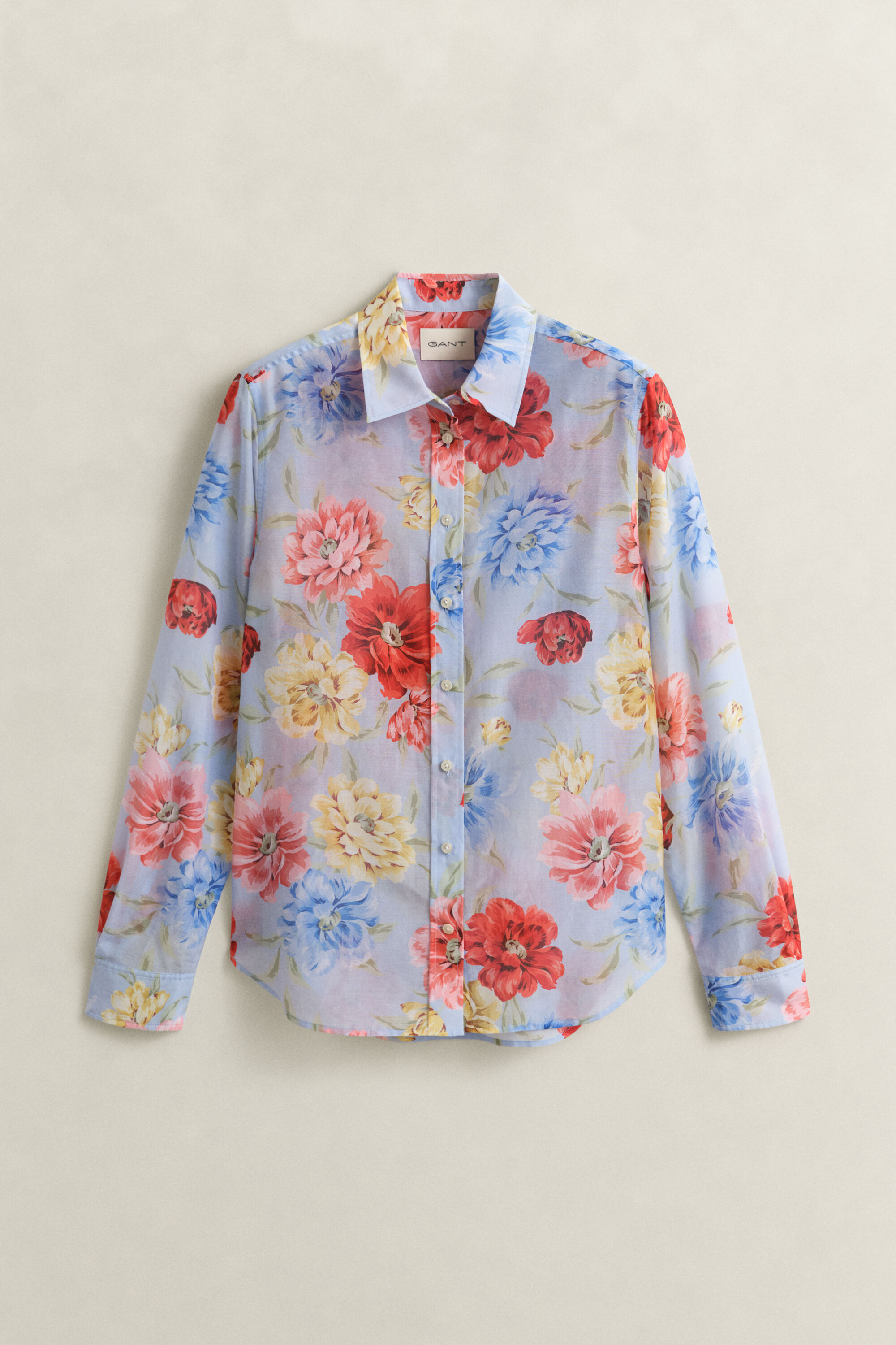 Camicia in misto seta e cotone a fiori