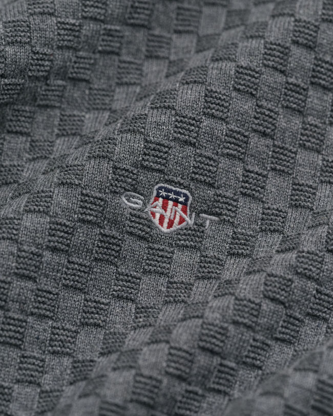 Maglia girocollo con micro texture
