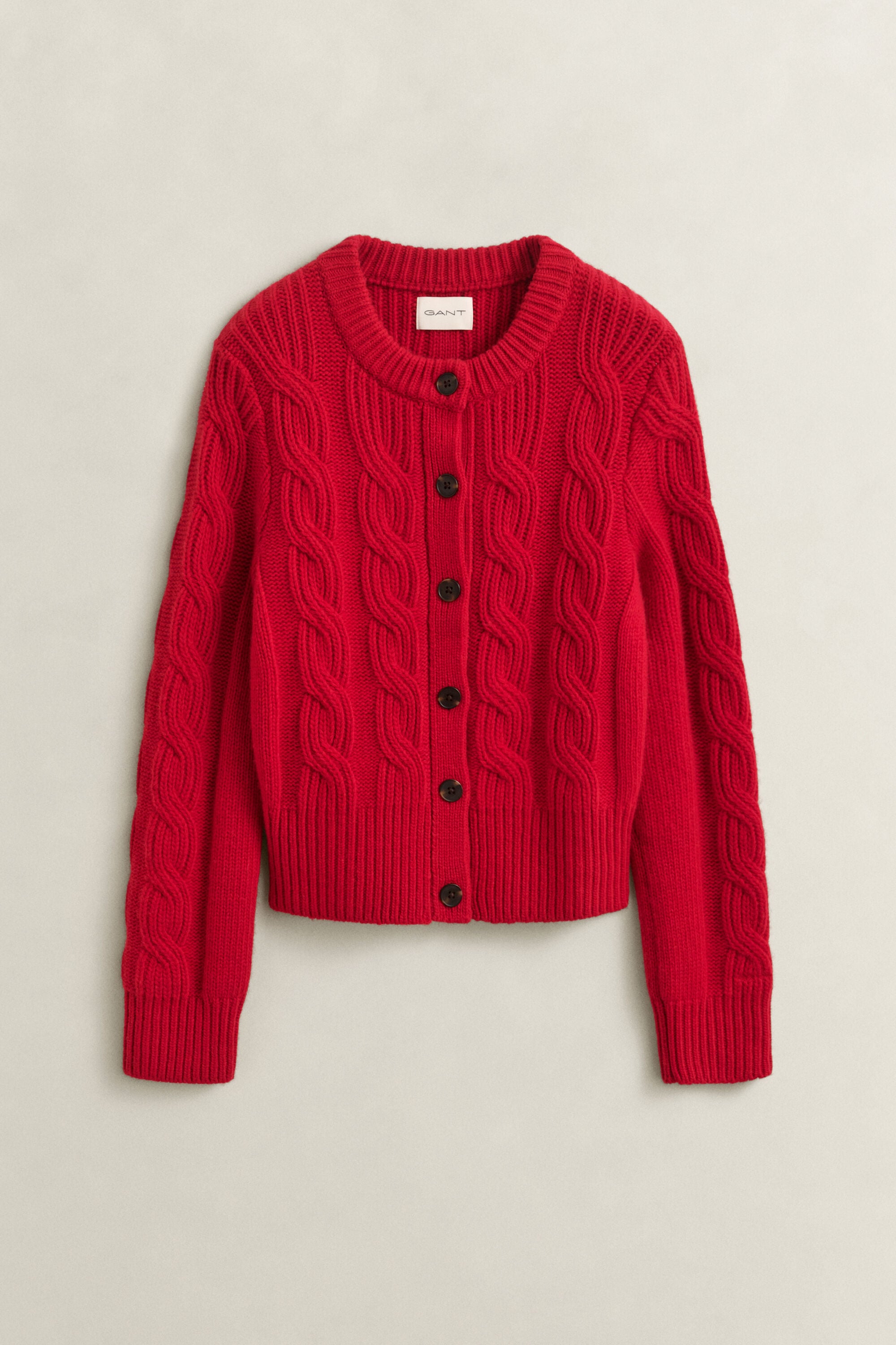 Cardigan in misto lana con lavorazione a trecce