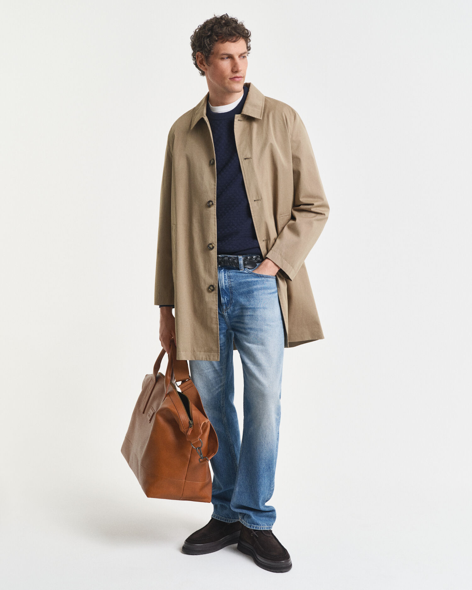 Maglia girocollo con micro texture