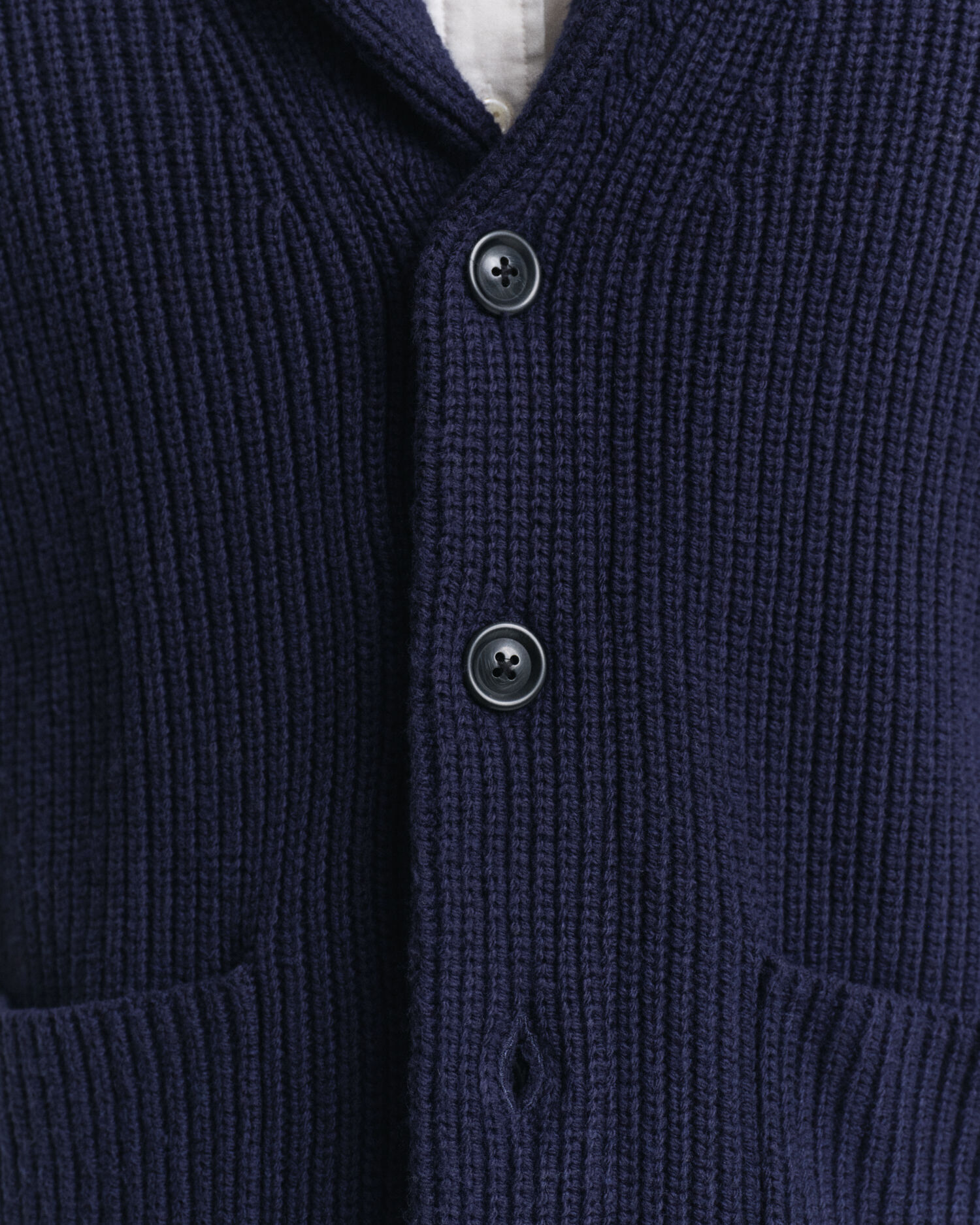 Cardigan con collo sciallato in misto lana