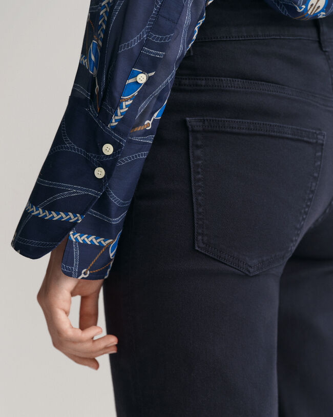 Camicetta di seta e cotone con stampa Sailing relaxed fit