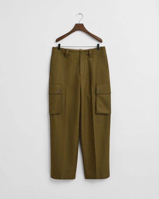 Pantaloni cargo in misto lana relaxed fit