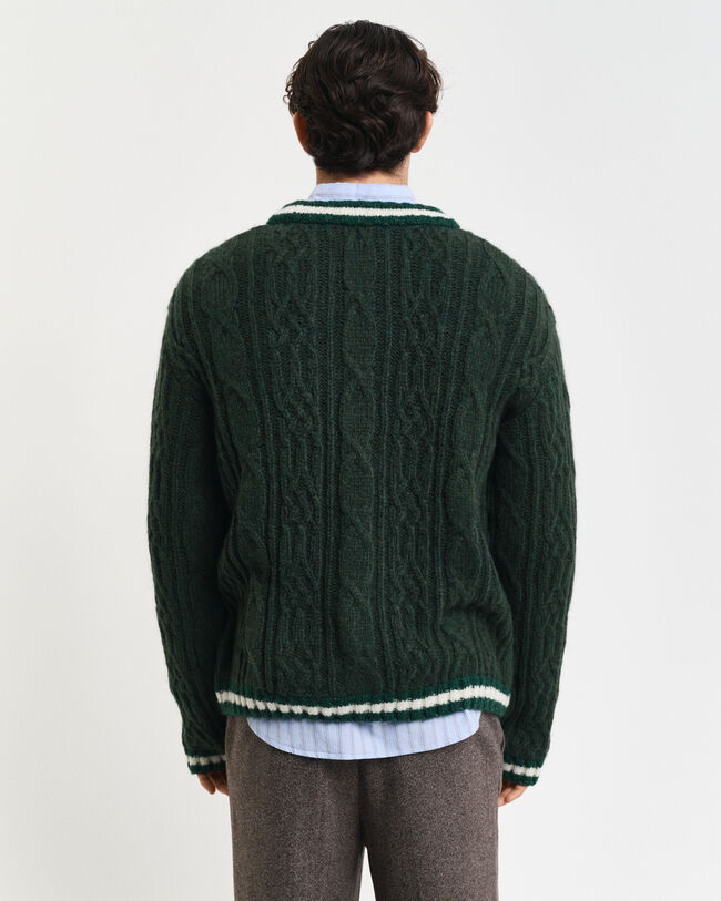 Cardigan a trecce con G stagionale