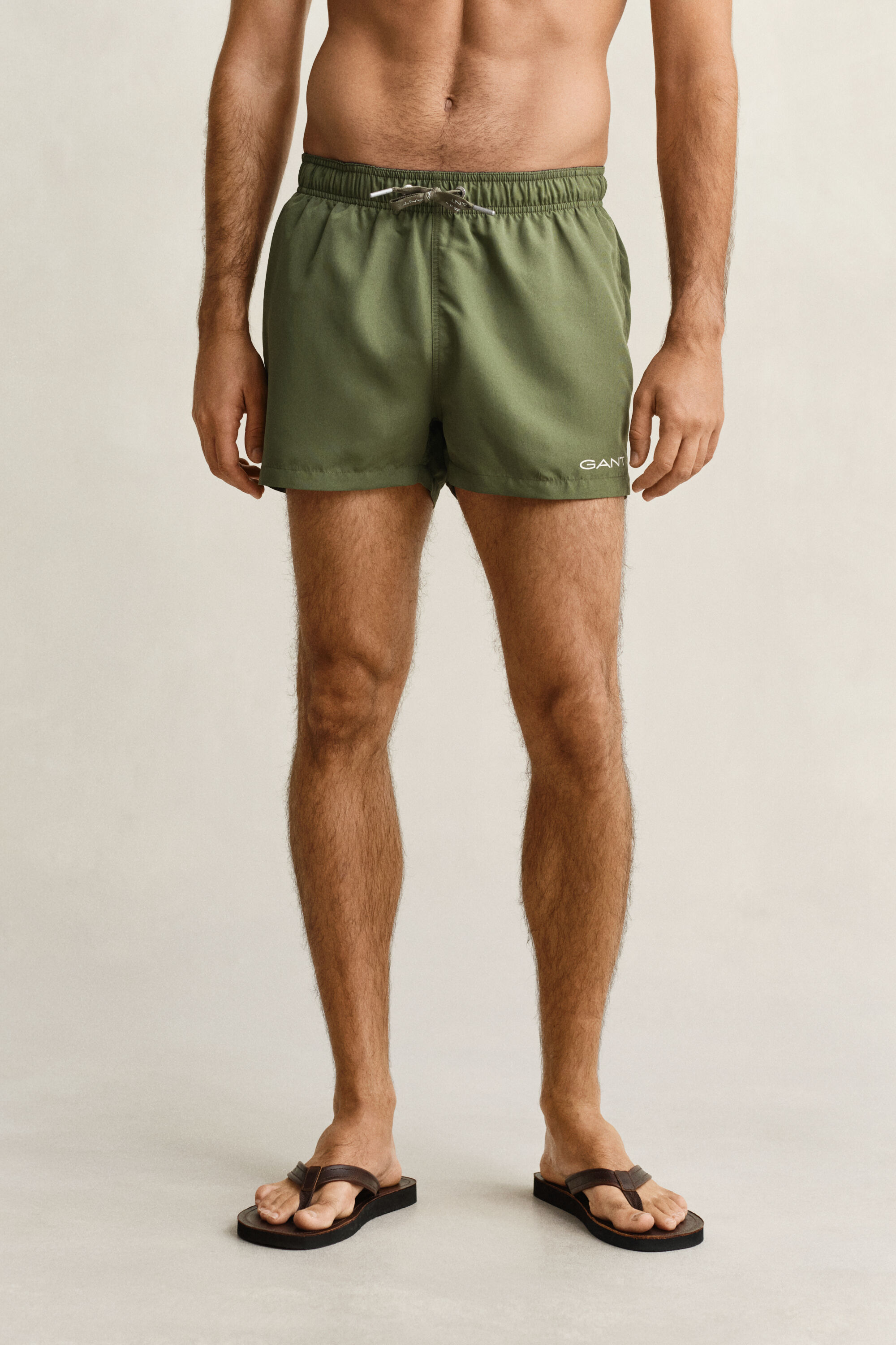 Pantaloncini da bagno con logo in tessuto ad asciugatura rapida