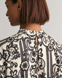 Blusa a collo alto con stampa Lace
