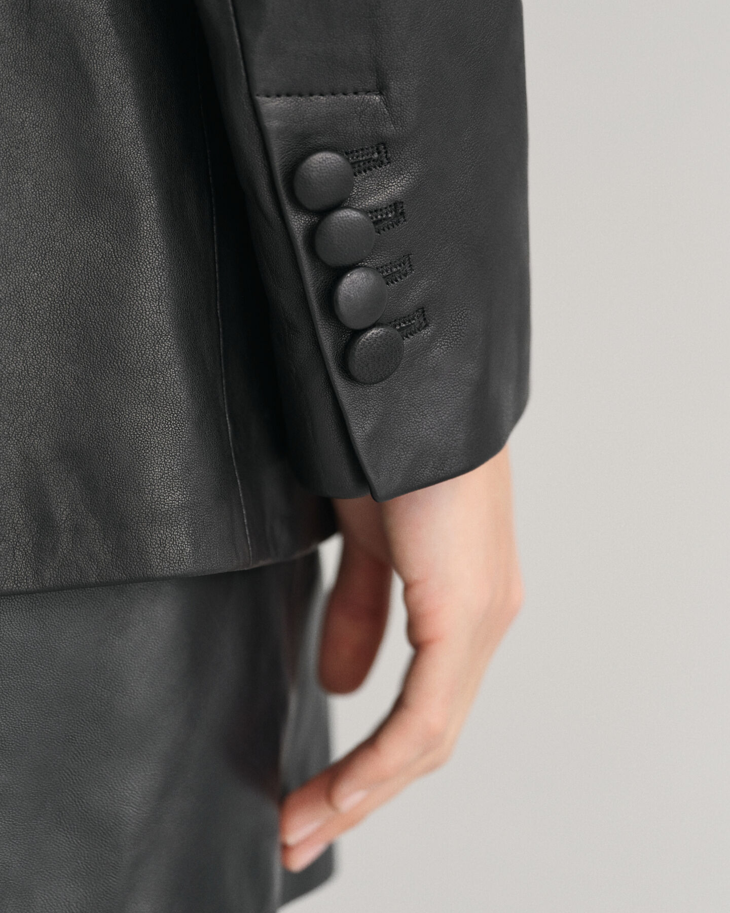 Blazer in pelle regular fit