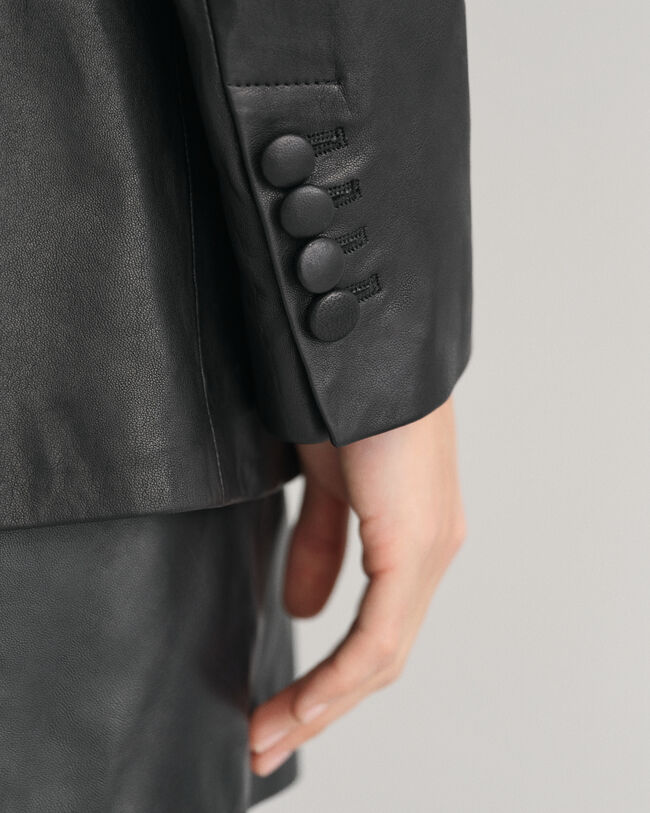 Blazer in pelle regular fit