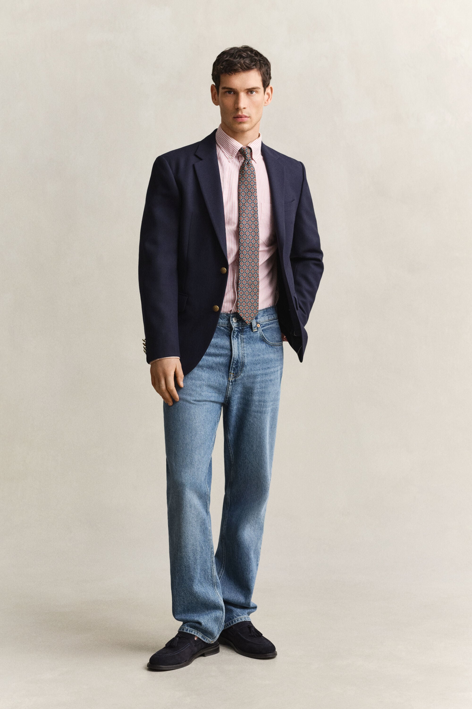 Camicia Oxford classica a righe Banker