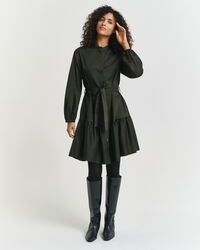 Abito a maniche lunghe in morbido raso di cotone