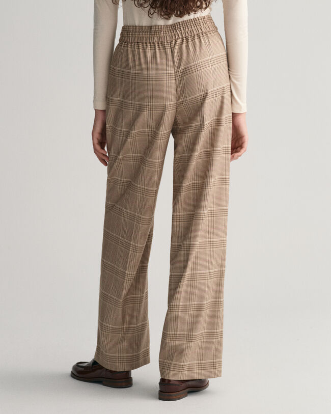 Pantaloni pull-on a quadri relaxed fit