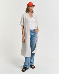 Abito chemisier a righe in lino