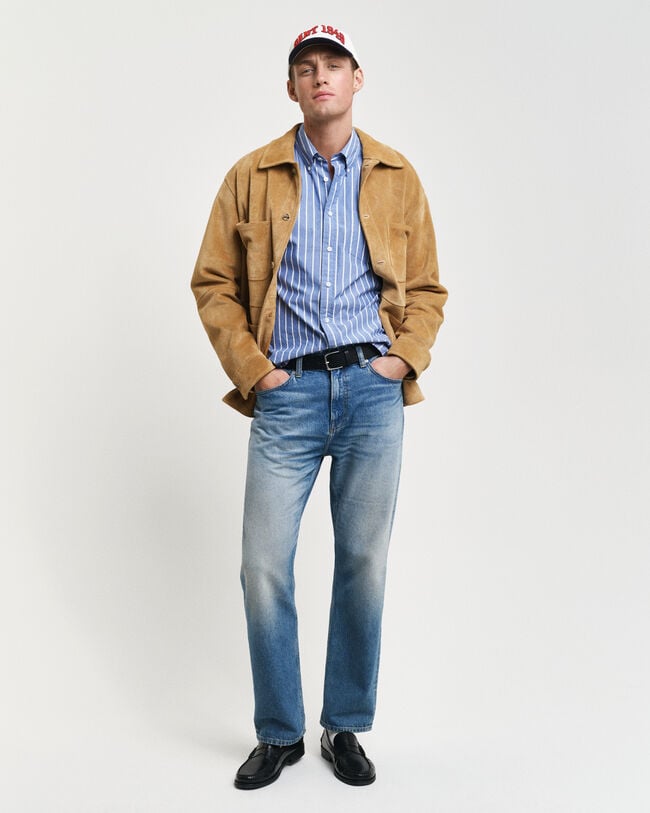 Camicia a righe Heritage in popeline relaxed fit