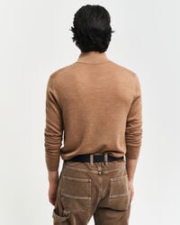 Maglia con zip corta in finissima lana merino