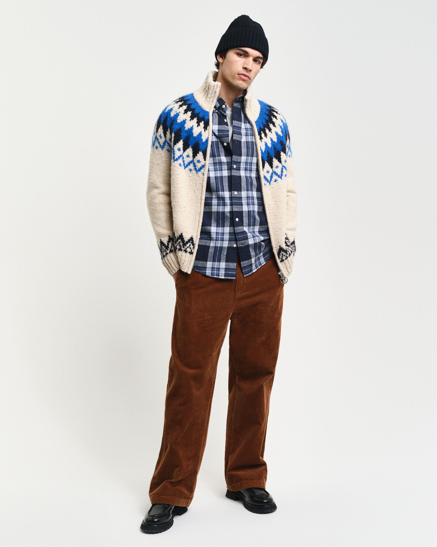 Cardigan con zip Jacquard