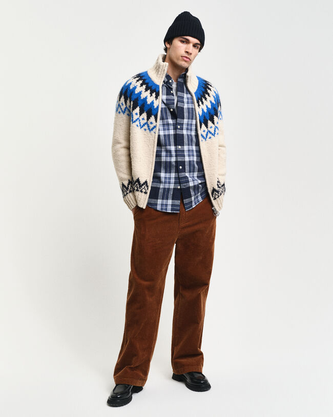 Cardigan con zip Jacquard