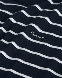 T-shirt in lino e cotone a righe