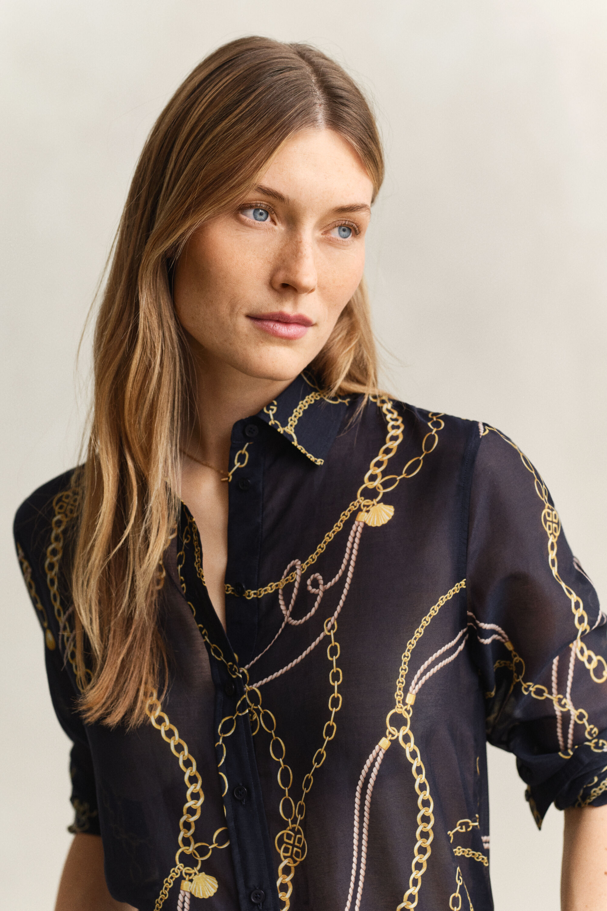 Camicia in cotone e seta