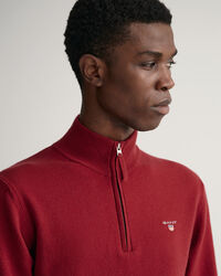 Maglia in lana d'agnello extrafine con zip corta