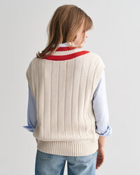 Gilet con scollo a V a contrasto