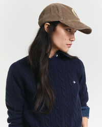 Maglia girocollo a trecce in lana d’agnello