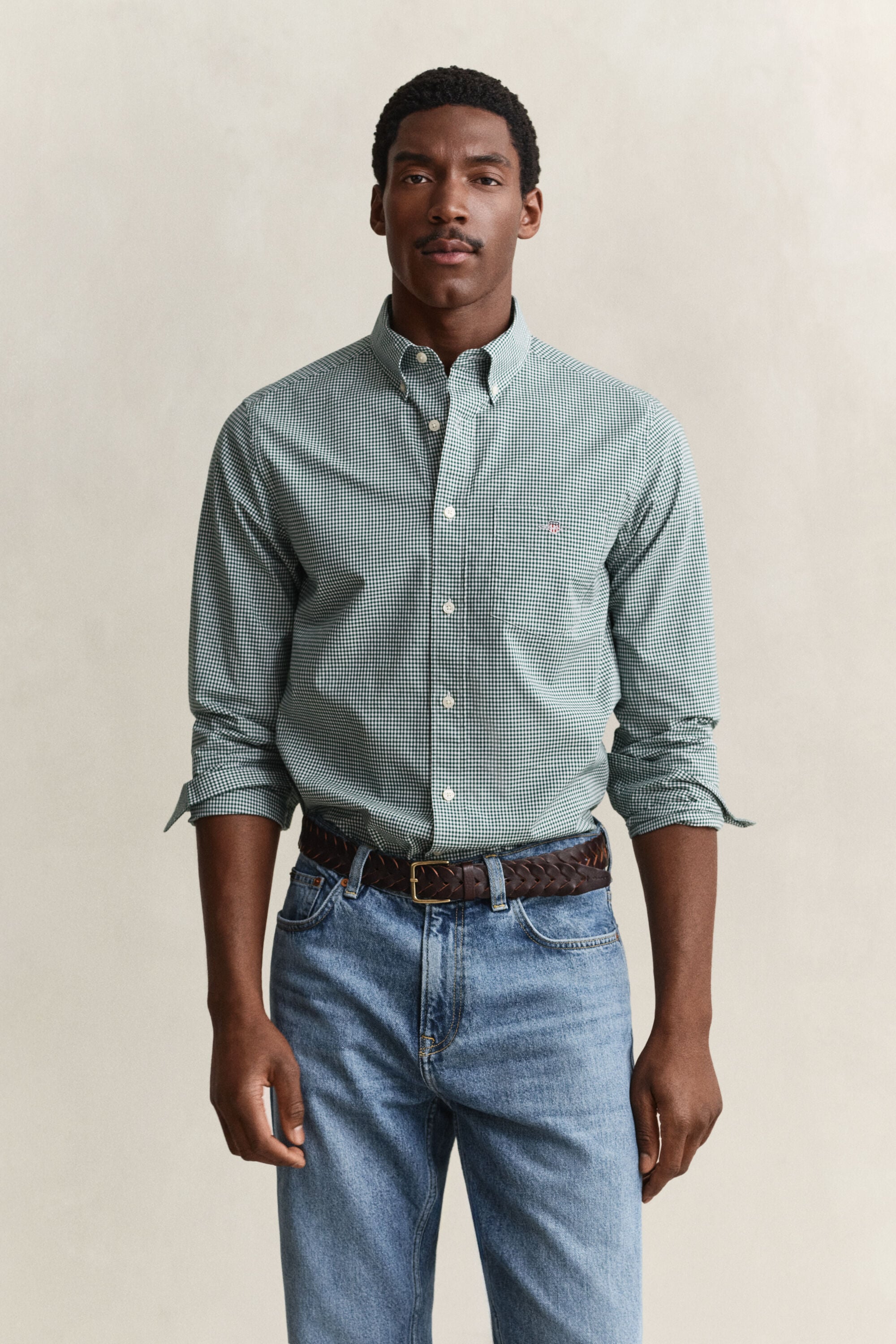 Camicia classica in popeline percalle
