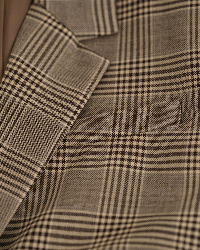 Blazer in misto lana a quadri regular fit